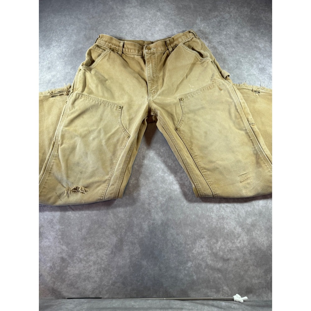 Vintage‎ Carhartt Double Knee B01 carpenter worn made in USA 34x32